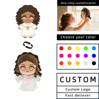 Poupée en peluche fille vampire aux cheveux bouclés, robe en dentelle, jouet en peluche, personnage d'anime kawaii, peluche pour collection et cadeau