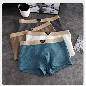 <span class=keywords><strong>Sous</strong></span>-vêtements en <span class=keywords><strong>soie</strong></span> glacée pour hommes pour le printemps et l'été, boxer respirant et rafraîchissant, couleur unie, taille mi-haute, boxer pour hommes - Product Image 2