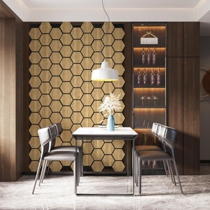 Paneles Acústicos Hexagonales de Nogal, Precio de Fábrica, MDF Akupanel, Revestimiento Decorativo, Aislante Acústico - Product Image 4