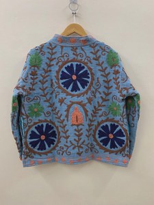 เสื้อแจ็คเก็ตผู้หญิงลายสัตว์พื้นเมือง ผ้าฝ้ายทอระบายอากาศ ปักลายซูซานี สำหรับฤดูหนาว สวมใส่สบายๆ หรือไปงานปาร์ตี้ - Product Image 2