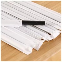 Pailles en papier imprimées emballées individuellement, motifs rayés, à pois et étoiles, 6 mm, 19,7 cm, jetables, biodégradables, pour fêtes
