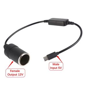 5V naar 12V converter voedingsadapter kabelverlenger <span class=keywords><strong>USB</strong></span> type C opladers naar sigarettenaansteker auto-accessoires - Product Image 6