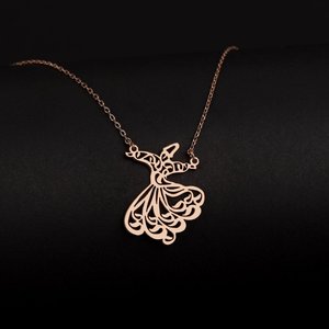 Collana di Alta Qualità con Pendente Girevole del Mevlana, Gioielleria Islamica Musulmana in Acciaio Inossidabile, Collana con Pendente Rumi - Product Image 2