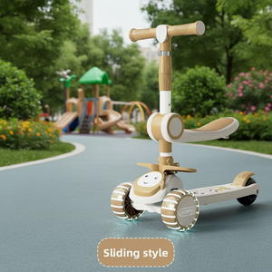 Trottinette pour enfants, trottinette et patins à roulettes trois-en-un, adaptée aux enfants de 1 à <span class=keywords><strong>3</strong></span>, 6 et 12 ans, peut être utilisée pour s'asseoir, rouler et patiner - Product Image 4