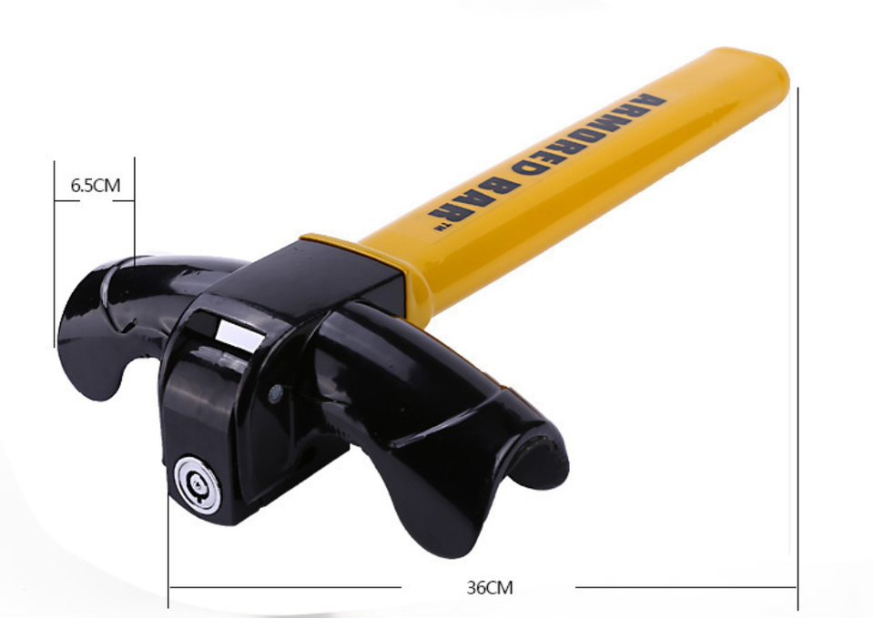 T-Shaped Metal Anti-Theft Car Steering Wheel Lock | Heavy-Duty Security Device | Universal Fit