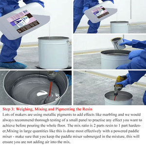 Resina Epossidica Liquida Trasparente <span class=keywords><strong>Bicomponente</strong></span> AB Autolivellante ad Alta Lucentezza per Rivestimenti di <span class=keywords><strong>Pavimenti</strong></span> 3D Metallici - Product Image 4