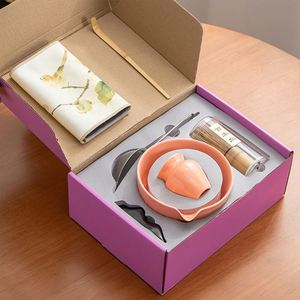 Luxury 7-Pieces Traditional Ceramic Love Heart Whisk <b>Matcha</b> <b>Set</b> Pink <b>Tea</b> Ceremony Drinkware - Product Image 2