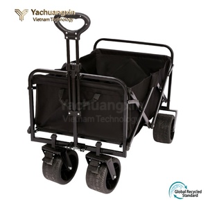 Foldable <b>Four</b>-<b>Wheel</b> Camping Cart Nylon Outdoor Shopping <b>Trolley</b> Lightweight Portable Design - Product Image 4
