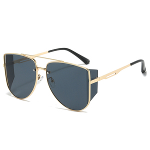 Dégradé coucher de soleil néon carré Double faisceau métal cadre 2025 nouvelles lunettes de soleil en gros pour hommes et femmes Style chaud côté <span class=keywords><strong>lentille</strong></span> lunettes - Product Image 4