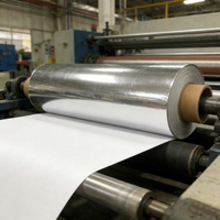 Rouleau de papier enduit d'aluminium imperméable pour l'emballage de snacks, chocolats et cosmétiques