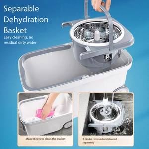 מערכת ניקוי רצפות יוקרתית עם דלי סחיטה מסתובב 360 מעלות, ידית טלסקופית ו-4 גלגלים, ישירות מהמפעל - Product Image 3