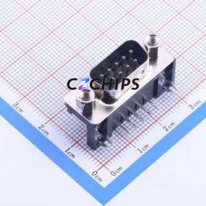 D-DMR009PM-D002 D-Sub/VGA Connector Bent Lead Through Hole Connector Standard D-Sub Male 9P Right Angle Insert - Product Image 1