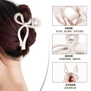 Элегантная заколка для волос Gorace Jewelry с кристаллами и матовым бантом, большая заколка-диск, зажим для волос, женский зажим-«акула» для затылка, подарок - Product Image 3