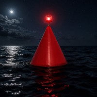 Boya Cónica de PE Roja para Señalización de Canales Marinos, Flotante, de Advertencia, Suministro Directo de Fábrica