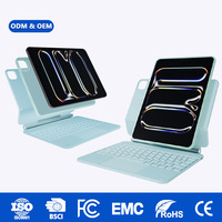 Funda con Teclado Desmontable que Transforma el iPad de 11 Pulgadas en un Portátil. 7 luces RGB retroiluminadas con imán potente. Soporte para 64 Llaves y Bolígrafos (Reino Unido y Estados Unidos)