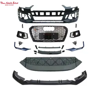 RS4 Front Bumper Auto Modified High Quality PP Material Front Bumper With Grille Front Lip For Audi A4 S4 B9 Body Kit 2017-2019