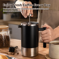 Cafetière à piston française I-TOP OEM en acier inoxydable 304 à double paroi isolée 350/800/1000ml portable – Vente en gros