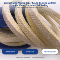 Packing Serat Aramid Ukuran Khusus 3x3mm hingga 50x50mm untuk Penyegelan Industri