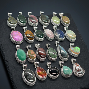 Lot mixte, vente en gros de pendentifs en pierres précieuses naturelles assorties de qualité supérieure, pendentifs en cristaux naturels et pierres précieuses naturelles mélangées. Cadeau - Product Image 4