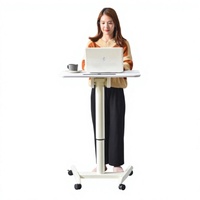 Bureau d'ordinateur mobile réglable, bureau debout, table de travail et d'étude, design moderne et minimaliste, table de chevet convertible, pour salon et maison