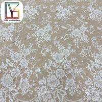 Tissu de luxe en dentelle Chantilly perlée, dentelle cils, tissu à sequins, dentelle florale 3D, tissu perlé pour robes de soirée pour femmes