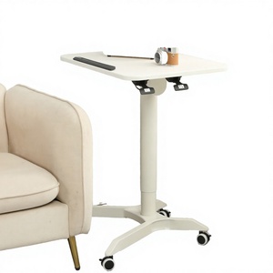 ADA Metal Pneumatic <strong>Foldable</strong> Height Adjustable 4 Wheels Living Room Laptop <strong>Table</strong> Movable Standing Portable Desk Flip Angle 0-90 - Product Image 3