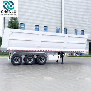 油圧4アクスル45cbm Uシェイプ70 80トンダンプティッパートラックセミトレーラー - Product Image 3