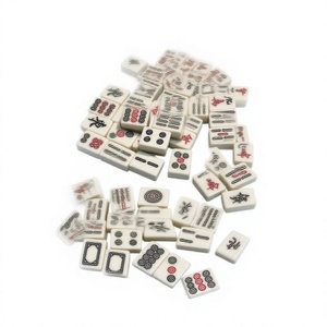Traditional <b>Hand</b>-Painted Resin Mahjong Tiles Artistic Craft Collectible Game Pieces Flower Theme B H CRAFTS Home Decoration - Product Image 1