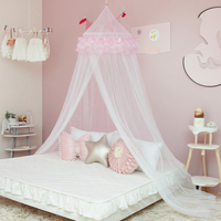 Auvent pliable portable pour jouets en peluche, forme ronde, 100% polyester, couleur blanche, rideau de lit pour enfants