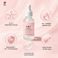 Sérum Multi-Effets Éclaircissant 5-en-1 FKY Glow Serum, Sérum Visage, Amélioration de l'Éclat, Soins de la Peau à Domicile, Nouveauté