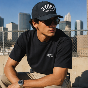 Casquette de golf à cinq panneaux avec patch brodé 3D, logo personnalisé, haute qualité, faible MOQ, snapback, visière plate, protection solaire, durable - Product Image 6