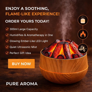 Humidificador de Carbón Vegetal de 300 ml, Mini Difusor de Aroma con Llama Volcánica, Humidificador de Aceites Esenciales para el Hogar con 1 Año de Garantía - Product Image 3