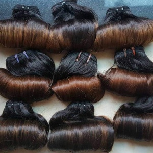 Cabello Humano Funmi <span class=keywords><strong>en</strong></span> Rollo de <span class=keywords><strong>Huevo</strong></span>, Color Mixto/Ombre, Doble Trama 12A, con Cierre/Frontal, Venta al Por Mayor - Product Image 3