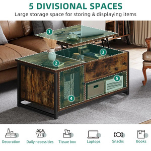 Cross-border multifunctional durable wooden living room furniture, height <b>adjustable</b>, suitable for small apartments, simple - Product Image 2
