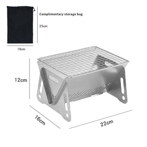 Thép không gỉ mini xách tay than nướng di động nhỏ BBQ nướng - Product Image 6