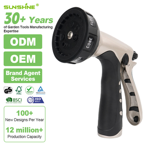 Boquilla de Manguera de Jardín de Aleación de Zinc de Alta Resistencia SUNSHINE - Pistola de Agua con Gatillo Trasero de 7 Patrones <span class=keywords><strong>para</strong></span> el Cuidado de Plantas y el Baño de Mascotas - Product Image 1