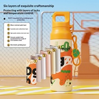 Nouvelle tasse isotherme en acier inoxydable 316 / Bouteille d'eau sport double usage à ouverture à une touche avec poignée portable, idéale pour l'extérieur