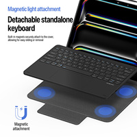 Clavier sans fil avec étui pour iPad Pro 13 2025, avec pavé tactile multi-touch et support magnétique détachable