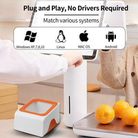 Lecteur de codes-barres multifonctionnel USB HID RS232 JINGXIN pour supermarché, image, vente au détail, lecteur de codes-barres de bureau