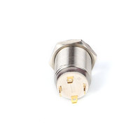 Interrupteur anti-vandalisme 12 mm avec LED bleue, bouton-poussoir avec logo, 4 broches, petit bouton-poussoir électrique momentané étanche