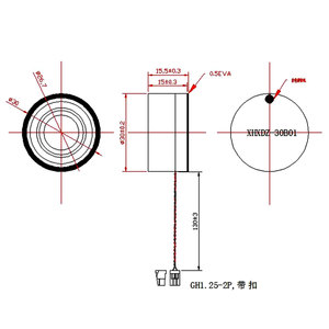 Haut-parleur à cavité ronde 30B01 <span class=keywords><strong>8</strong></span> Ohm 2 W 30*15.5MM 8Ohm 2 Watt Box Haut-parleur avec GH1.25-2P de fil pour audio - Product Image 3
