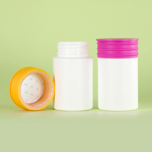 New Arrival 160ML White Round Straight HDPE <b>Bottle</b> Health Care Supplement Nutrition Powder <b>Bottle</b> With Lids - Product Image 3