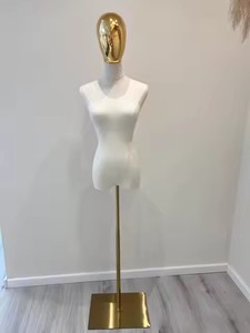 Colore personalizzato abito da sposa oro cromato <span class=keywords><strong>braccio</strong></span>/testa manichino Mujer <span class=keywords><strong>donna</strong></span> abbigliamento Display lino mezzo corpo manichino femminile con <span class=keywords><strong>braccio</strong></span> - Product Image 6