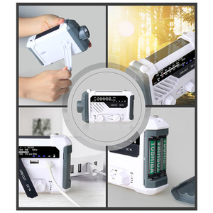 ไฟฉายฉุกเฉินแบบมือหมุนพร้อมวิทยุและพาวเวอร์แบงค์ ไฟ LED แบตเตอรี่แบบชาร์จได้ เครื่องมือช่วยเหลือกลางแจ้ง - Product Image 5