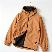 Veste coupe-vent en polyester pour homme, écologique, à séchage rapide, avec capuche, fermeture éclair sur le devant, personnalisable, légère, avec cordon de serrage, résistante à l'eau