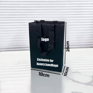Cajas de Embalaje Plegables Negras de Lujo y Bolsas de Regalo de Papel para Comercio Electrónico, para Bolsos, Cinturones y Accesorios de Lujo - Product Image 1