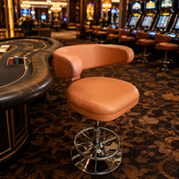 Chaise de casino haut de gamme SUCCESSOR avec siège pivotant réglable en hauteur et base en acier inoxydable robuste