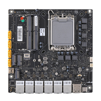 Mini PC Barebone 6x I226-V 2.5G LAN LGA1700 Compatible con CPU I3 I5 de 12ª y 13ª Generación, 2x DDR4, PCIe 4.0, SSD, Firewall, Router, Refrigeración Activa