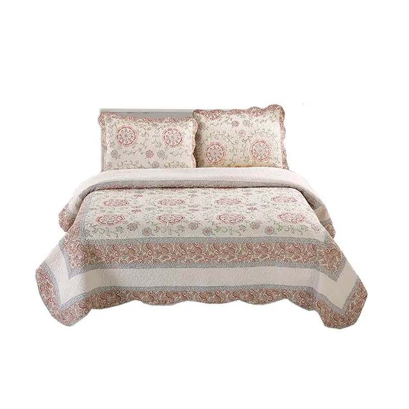 Polyester Bedspread Set Fabric Soft Design Queen Bed Specifications Durable Quilts Bedding Bedspreads