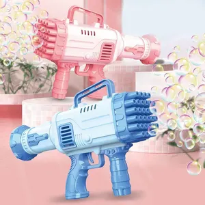 Pistolet à bulles Bazooka 32 trous pour adultes et enfants, Machine à bulles pour jouer à l'intérieur et à l'extérieur